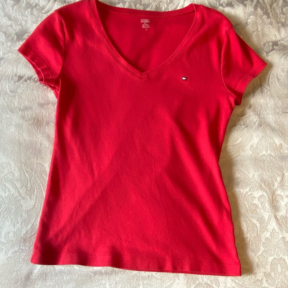 Red Tommy Hilfiger V neck
